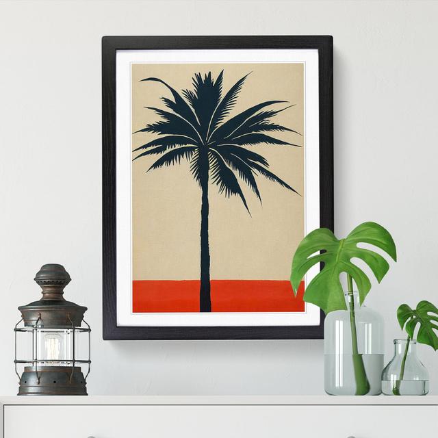 Palm Tree Sgraffito - Print Bay Isle Home Size: 64cm H x 46cm W x 2cm D, Frame Option: Black on Productcaster.