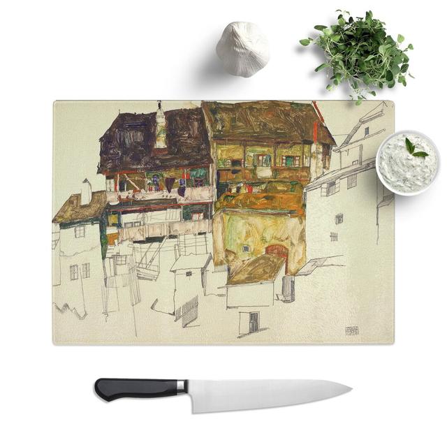 Old Houses in Krumau by Egon Schiele Chopping Board East Urban Home Size: 0.4cm H x 28.5cm W x 39cm L on Productcaster.