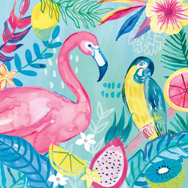 Fruity Flamingos IV - Wrapped Canvas Art Print Pergo Classics Size: 30cm H x 30cm W on Productcaster.