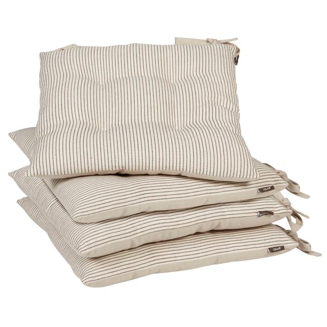 Stripe Cotton Summer Outdoor Garden Furniture Chair with Ties Seat Cushion (Set of 4) Lily Manor on Productcaster.