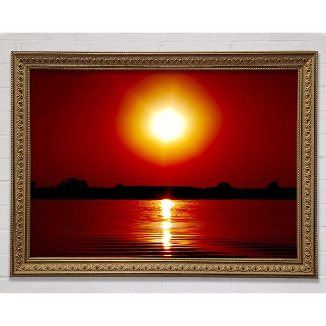 Cerise Lake Sun Framed Print Bright Star Colour: Orange, Size: 84.1cm H x 118.9cm W x 3cm D on Productcaster.