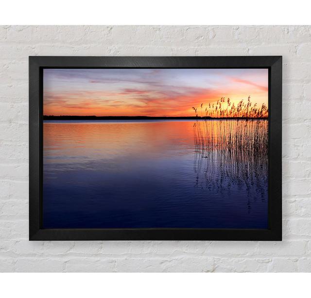 Serene Sunset Framed Print Highland Dunes Size: 100cm H x 141.4cm W on Productcaster.