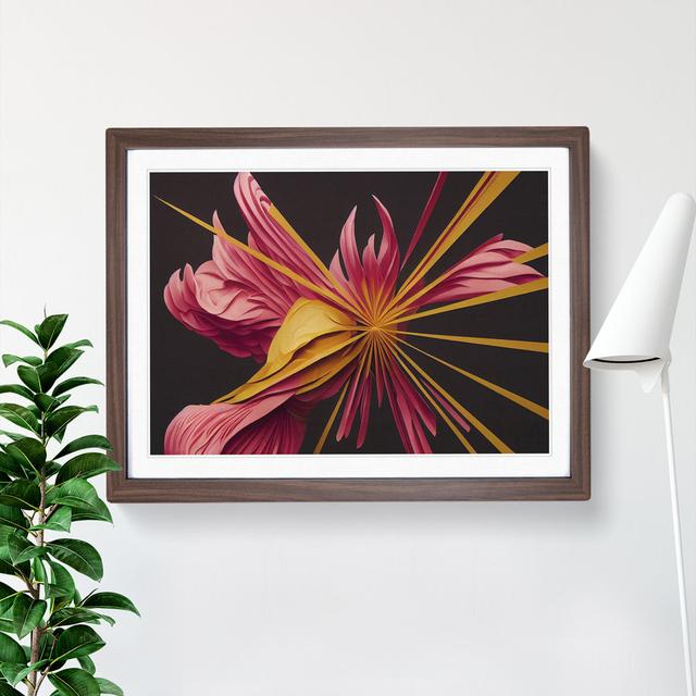 Fantastic Modern Flower Abstract - Single Picture Frame Print ClassicLiving Frame Colour: Walnut Framed, Size: 25cm H x 34cm W x 2cm D on Productcaster.