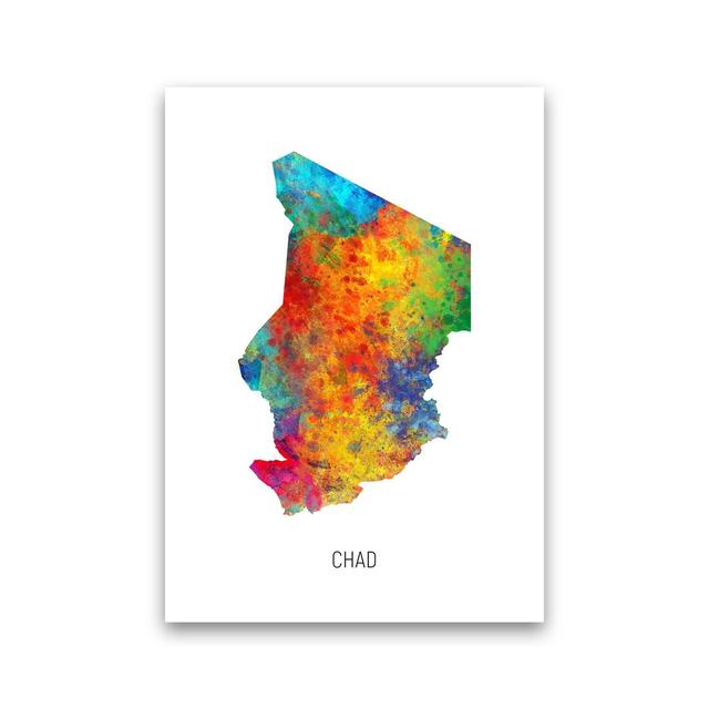 Chad Watercolour Map by Michael Tompsett - Print Latitude Run Format: Unframed, Size: 30cm H x 21cm W x 1cm D on Productcaster.