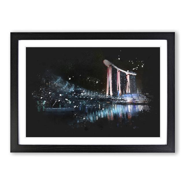 Helix Bridge at Marina Bay in Singapore - Picture Frame Graphic Art East Urban Home Size: 48cm H x 65cm W x 2cm D, Frame Option: Black Framed on Productcaster.