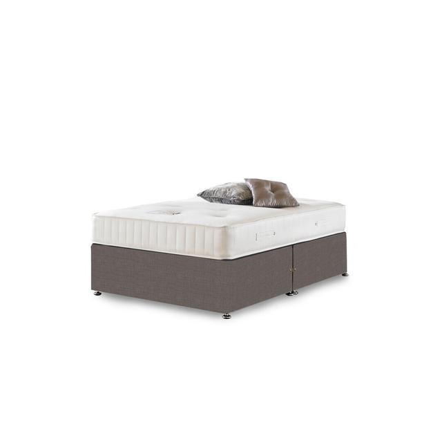 Asia Orthopaedic Divan Bed Fairmont Park Size: Single (3'), Storage Type: No Storage, Colour: Silver Linen on Productcaster.