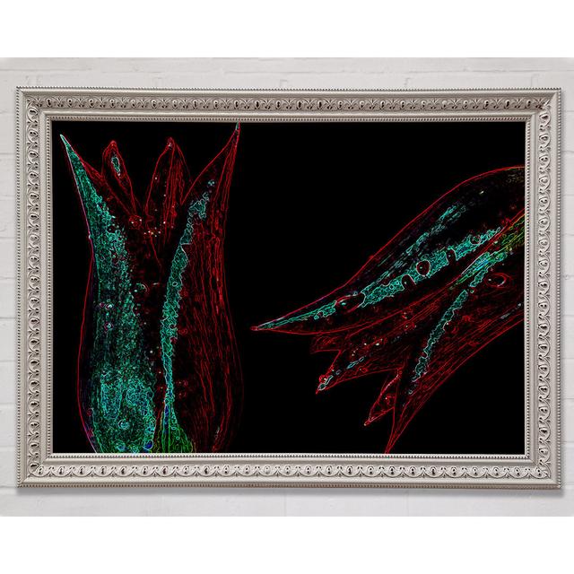 Abstract Neon Floral 37 - Single Picture Frame Art Prints Bright Star Size: 84.1cm H x 118.9cm W on Productcaster.