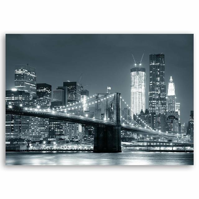 'Bridge and the City' - Wrapped Canvas Photograph Print Latitude Run Size: 80cm H x 120cm W on Productcaster.