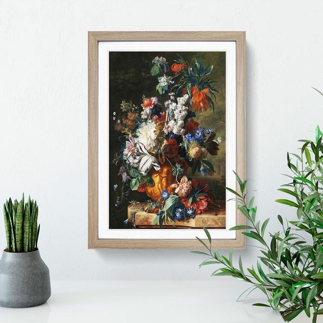 Still Life with Flowers Vol.10 by Jan Van Huysum - Picture Frame Painting East Urban Home Size: 36cm H x 27cm W x 2cm D, Frame Option: Oak on Productcaster.