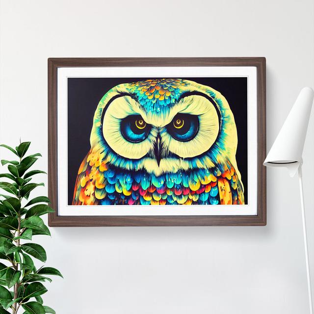 Colourful Owl Art Vol.1 - Print Alpen Home Frame Colour: Walnut Framed, Size: 25cm H x 34cm W x 2cm D on Productcaster.