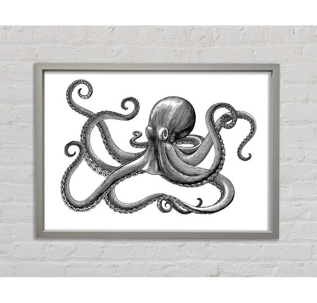 Octopus Illustration Framed Print Bright Star Size: 100.1cm H x 141.4cm W on Productcaster.