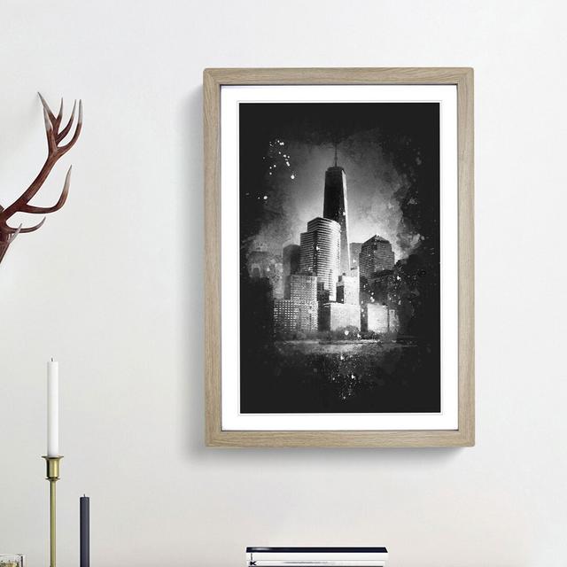 Freedom Tower in New York City - Picture Frame Painting Print East Urban Home Size: 87cm H x 62cm W x 2cm D, Frame Option: Oak Framed on Productcaster.