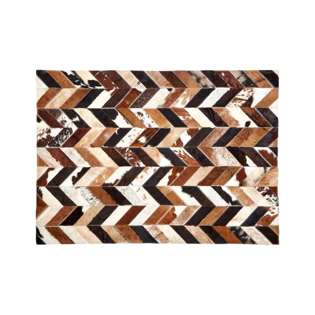 Giulio Cowhide Black/Brown/Cream Rug Union Rustic Rug Size: Rectangle 120 x 170cm on Productcaster.