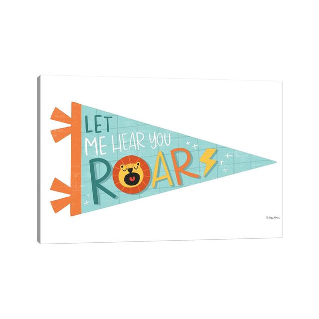 Roar Pennant by Kyra Brown - Wrapped Canvas Graphic Art Maturi Size: 20.32cm H x 30.48cm W x 1.91cm D on Productcaster.