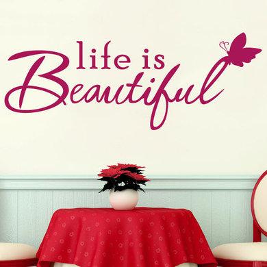 Life Is Beautiful Perching Butterfly Wall Sticker East Urban Home Size: Medium, Colour: Grey on Productcaster.