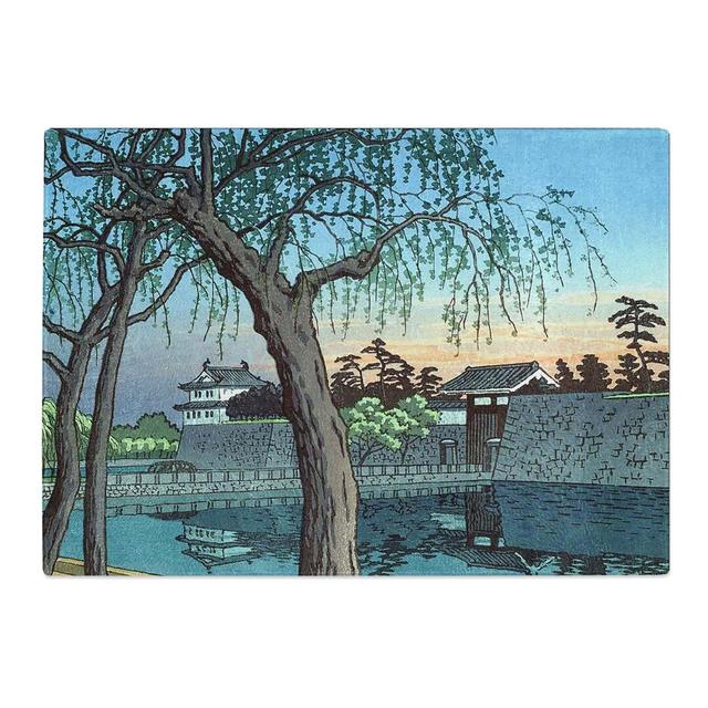 Tempered Glass Spring Evening Ote Gate by Hasui Kawase Chopping Board East Urban Home Size: 28.5 cm x 20 cm on Productcaster.