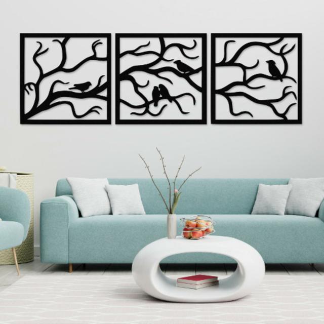 Triple Metal Tree Of Life And Bird Wall Painting Ebern Designs on Productcaster.