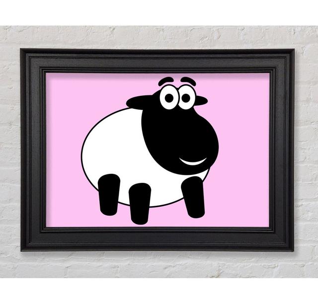 Happy Cartoon Sheep Pink Framed Print Harriet Bee Size: 21cm H x 42cm W on Productcaster.