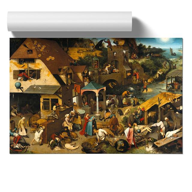 The Dutch Proverbs by Pieter Bruegel the Elder - Unframed Painting East Urban Home Size: 30cm H x 42cm W x 0.1cm D on Productcaster.