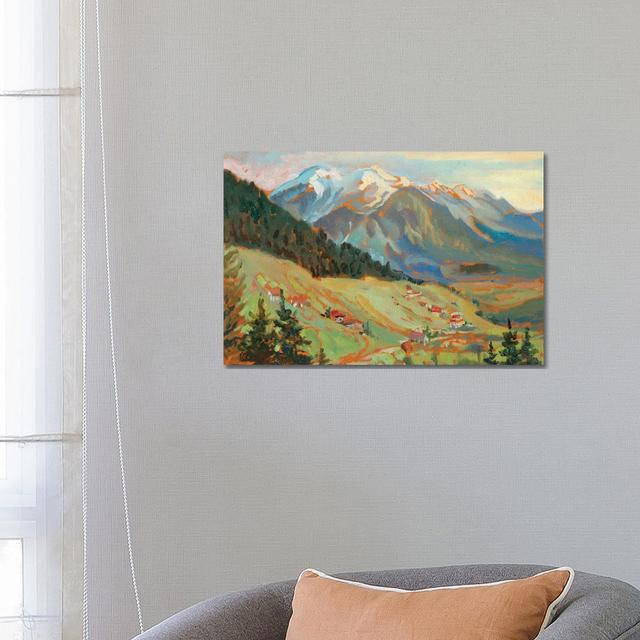 Alpine Village View by Katharina Valeeva - Wrapped Canvas Painting Alpen Home Size: 45.72cm H x 66.04cm W x 3.81cm D on Productcaster.