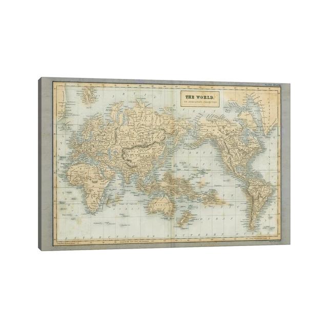 The World Map Neutral by Wild Apple Portfolio - Wrapped Canvas Gallery-Wrapped Canvas Giclée Breakwater Bay Size: 30.48cm H x 45.72cm W x 1.91cm D on Productcaster.