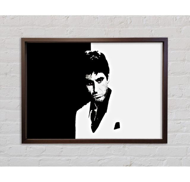 Scarface B N W - Einzelner Bilderrahmen Kunstdrucke auf Leinwand Bright Star Größe: 59,7 cm H x 84,1 cm B x 3,3 cm T on Productcaster.