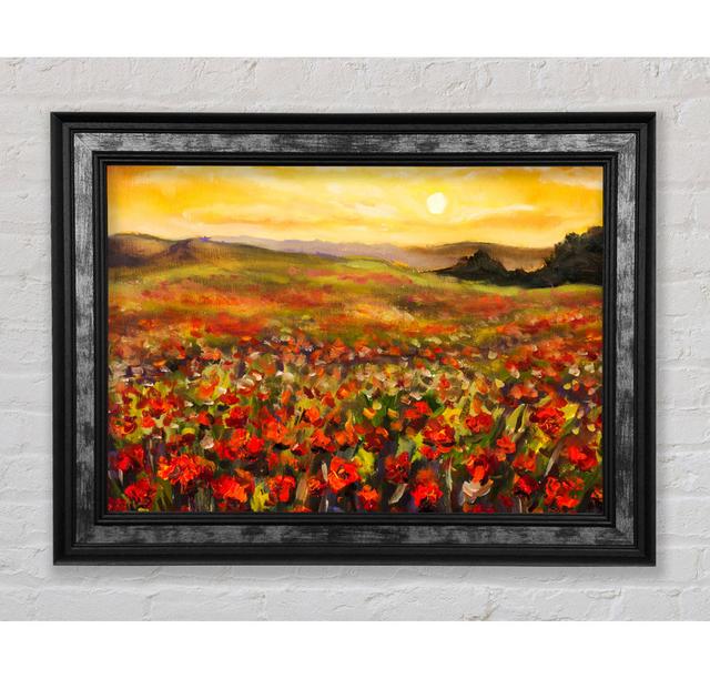 Poppy Field Sun Framed Print Bright Star Size: 59.7cm H x 84.1cm W x 8cm D on Productcaster.