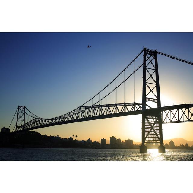 Rotherhithe Large Suspended Bridge by Daniel_wiedemann - Wrapped Canvas Print Ebern Designs Size: 61cm H x 91cm W x 3.8cm D on Productcaster.