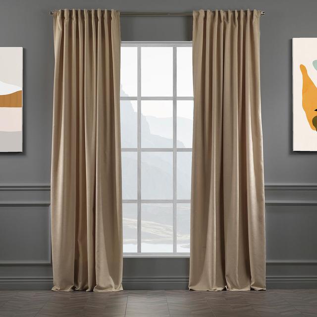 100% Blackout Thermal Extra Long & Extra Wide Decorative Curtain Single Panel Lilijan Home & Curtain Panel Size: 140cm W x 475cm D, Colour: Beige on Productcaster.