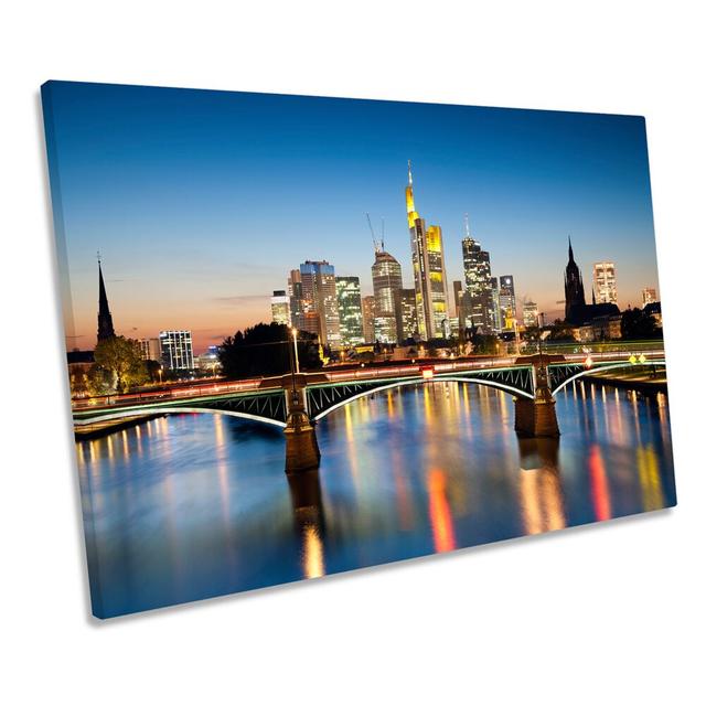 Frankfurt Germany City River CANVAS WALL ART Picture Print Ebern Designs Size: 50.8cm H x 76.2cm W x 2cm D on Productcaster.