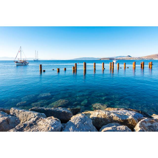 Ortakent Beach, Bodrum by Nejdetduzen - Wrapped Canvas Photograph House of Hampton Size: 30cm H x 46cm W x 3.8cm D on Productcaster.