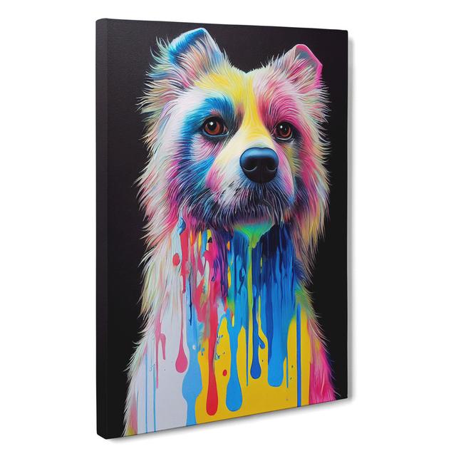 Dripping Paint Dog No.6 Abstract - Wrapped Canvas Print Marlow Home Co. Size: 50cm H x 35cm W x 3cm D, Format: Wrapped Canvas on Productcaster.