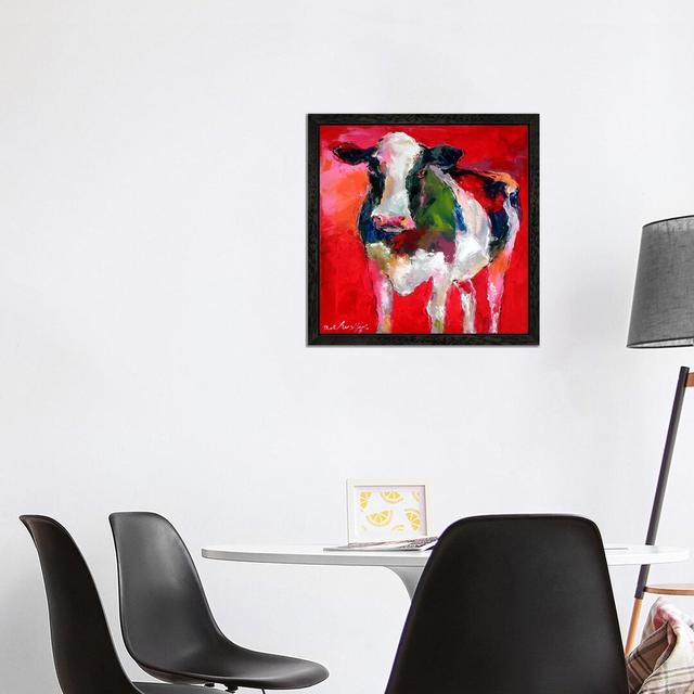 Cow by Richard Wallich - Painting on Canvas East Urban Home Format: Black Floater Framed, Size: 93.98cm H x 93.98cm W x 3.81cm D on Productcaster.