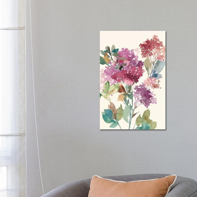 Sweet Hydrangea I by Asia Jensen - Wrapped Canvas Painting ClassicLiving Size: 66.04cm H x 45.72cm W x 1.905cm D on Productcaster.