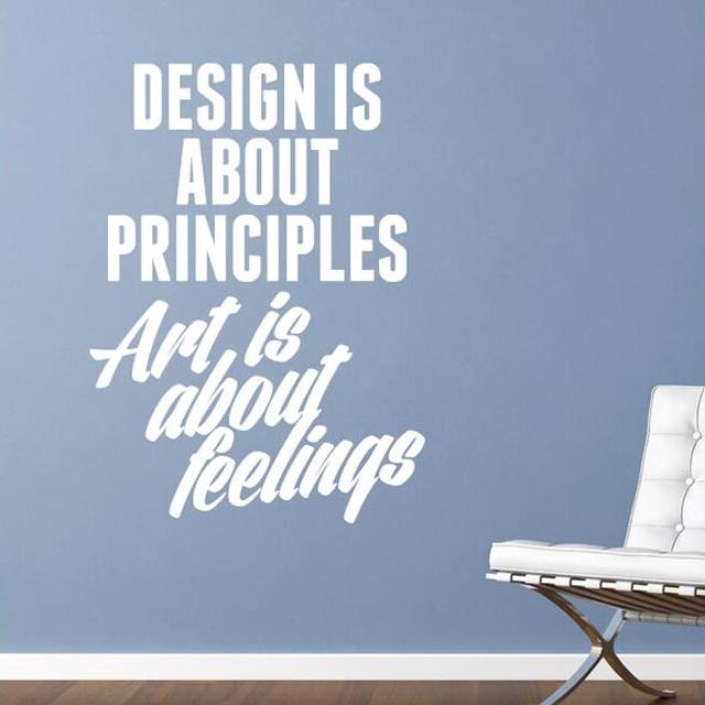 Design Is About Principles Art Is About Feel Wall Sticker East Urban Home Colour: Dark Green, Size: Large on Productcaster.