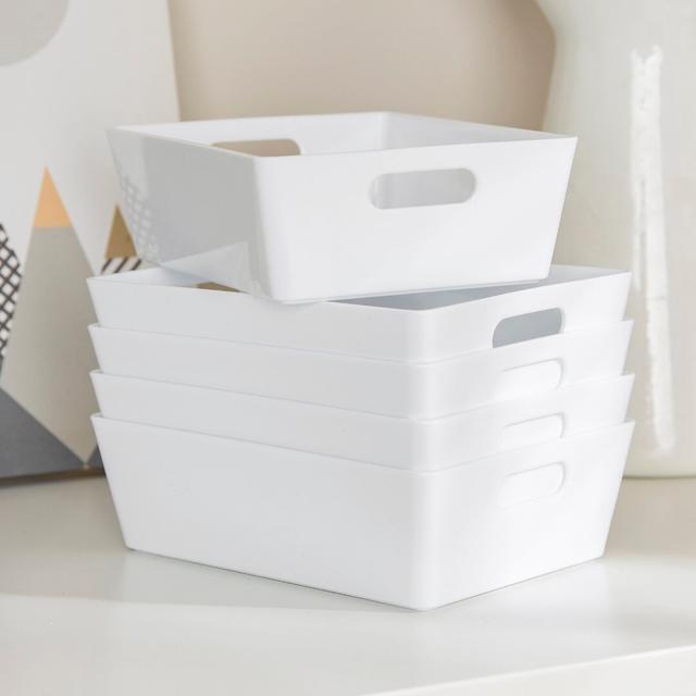 Wham Studio Basket 3.01 Pack of 5 Rectangular Ice White (Set of 5) Wham Colour: White on Productcaster.