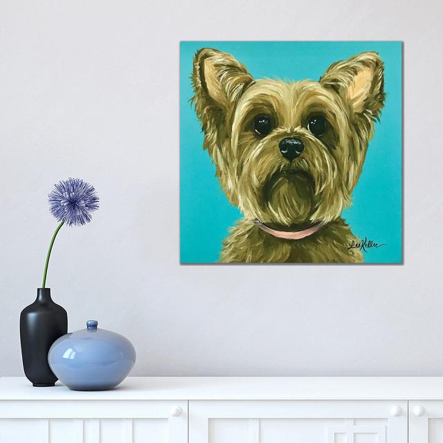 Yorkie On Aqua by Hippie Hound Studios - Wrapped Canvas Painting ClassicLiving Size: 45.72cm H x 45.72cm W x 1.91cm D on Productcaster.