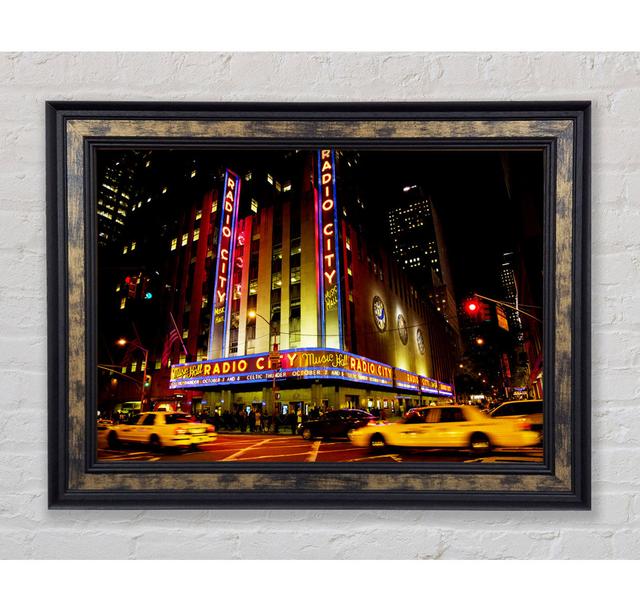 Nyc Radio City Music Hall Framed Print Ebern Designs Size: 42cm H x 59.7cm W x 8cm D, Format: Gold Black Framed Paper on Productcaster.