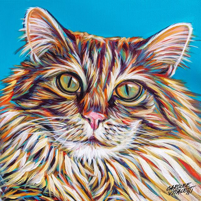 High Society Cat I by Carolee Vitaletti - Wrapped Canvas Painting Rosalind Wheeler Size: 91cm H x 91cm W on Productcaster.