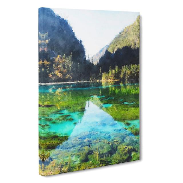 Lake and Mountain View - Wrapped Canvas Photograph East Urban Home Size: 76cm H x 50cm W x 3cm D on Productcaster.