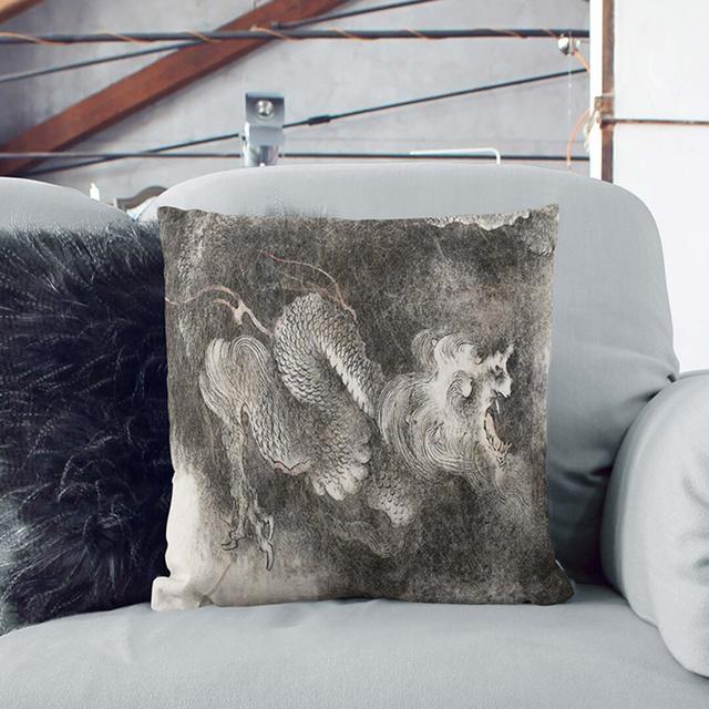 Dragon Square Throw Cushion East Urban Home Size: 40cm H x 40cm W x 15cm D, Backing Colour: Stone on Productcaster.