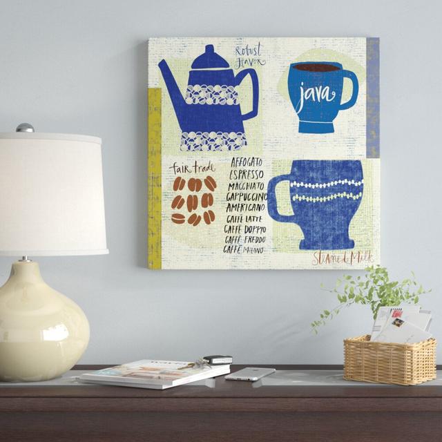 Modern Cafe III by Cheryl Warrick - Unframed Graphic Art Print on Canvas Blue Elephant Size: 51cm H x 51cm W x 3.8cm D on Productcaster.