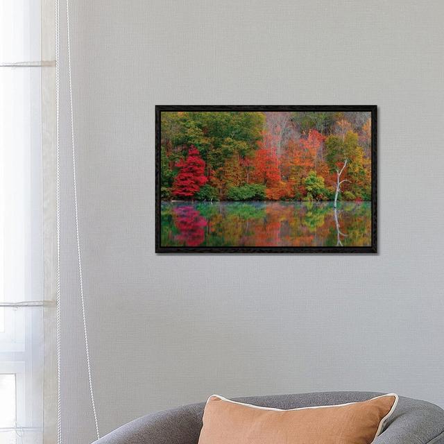 Autumn Scene Union Rustic Format: Black Framed, Size: 18"H x 26"W on Productcaster.