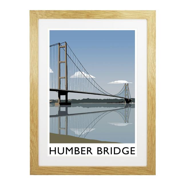 Humber Bridge by Richard O'Neil - Print East Urban Home Format: Oak Wood Frame, Size: 43.5 cm H x 33.5 cm W x 2.2 cm D on Productcaster.