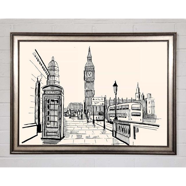 London Street Outline 2 - Single Picture Frame Art Prints Ophelia & Co. Size: 59.7cm H x 84.1cm W x 1.5cm D on Productcaster.