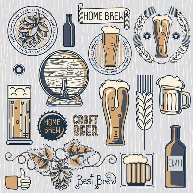 Set Of Craft Beer by Alex_Bond - Wrapped Canvas Print ClassicLiving Size: 91cm H x 91cm W on Productcaster.