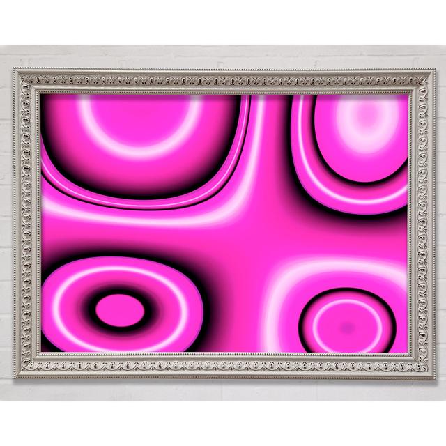 Circles In Squares Pink - Print Bright Star Size: 84.1cm H x 118.9cm W x 3cm D on Productcaster.