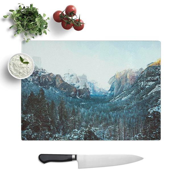 Tempered Glass Winter in Yosemite Valley in Abstract Cutting Board East Urban Home Size: 28.5 cm W x 20 cm L on Productcaster.