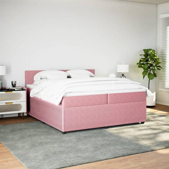 Boxspringbett mit Matratze 17 Stories Farbe: Rosa, Größe: 200 × 200 cm on Productcaster.