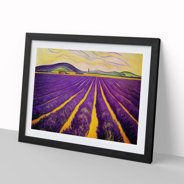 Sublime Lavender Flower Field - Picture Frame Painting Brambly Cottage Size: 34cm H x 46cm W x 2cm D, Frame Colour: Black Framed on Productcaster.